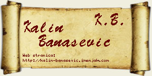Kalin Banašević vizit kartica